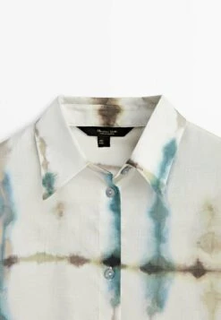 Massimo Dutti Tie Dye- Button-Down Blouse - Beige -Massimo Dutti Shop 8778464824b74b4a90abe7a4ec5b0441