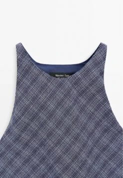 Massimo Dutti LONG CHECKED WITH BACK DETAIL - Maxi Dress - Dark Blue -Massimo Dutti Shop 87c4d90eb7674a2db693838282894a0b