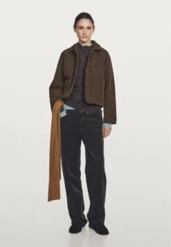 Massimo Dutti SHORT WATER-REPELLENT PUFFER - Light Jacket - Dark Brown