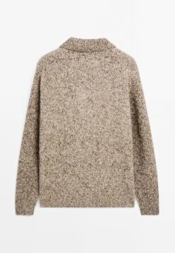 Massimo Dutti BUTTONED POLO COLLAR - Jumper - Sand -Massimo Dutti Shop 87e9ab116de84c438c1087acbd693dcf