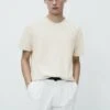 Massimo Dutti Short Sleeve - Basic T-Shirt - Beige 1 Massimo Dutti Short Sleeve - Basic T-Shirt - Beige -Massimo Dutti Shop 8802638170e34b3187aca7383e7b0db5