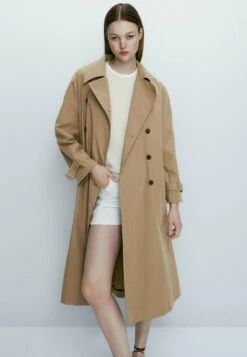 Massimo Dutti Technical With Belt - Trenchcoat - Beige