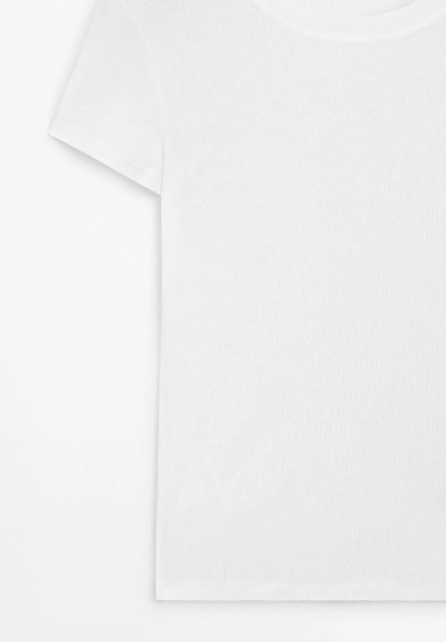 Massimo Dutti TEXTURED CREPE-EFFECT WITH CREW NECK - Basic T-shirt - White 9 Massimo Dutti TEXTURED CREPE-EFFECT WITH CREW NECK - Basic T-shirt - White - Image 7