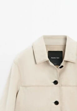 Massimo Dutti SHORT WITH TOPSTITCHING - Leather Jacket - Light Grey -Massimo Dutti Shop 881e29dc05bb477b892ee9527551f095