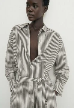 Massimo Dutti Striped With Belt - Shirt Dress