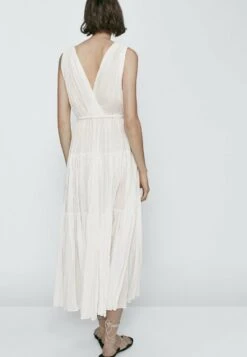 Massimo Dutti Pleated With Drawstring - Maxi Dress -Massimo Dutti Shop 8867ae4e18a1477f96e4ccd86f9142ac