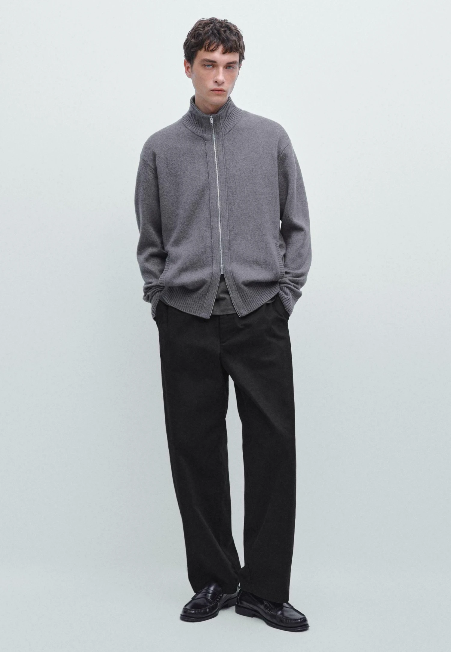 Massimo Dutti WITH ZIP DETAIL - Cardigan - Dark Grey 4 Massimo Dutti WITH ZIP DETAIL - Cardigan - Dark Grey - Image 2