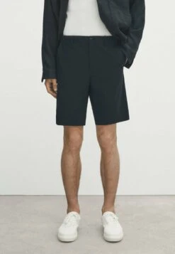 Massimo Dutti Bermuda With Dyed Thread - Shorts - Dark Blue