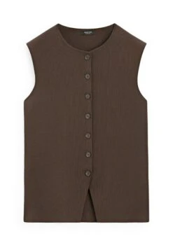 Massimo Dutti TAILORED FIT WITH BUTTONS - Waistcoat - Brown -Massimo Dutti Shop 892141f7584e4d7998589df07621ac81