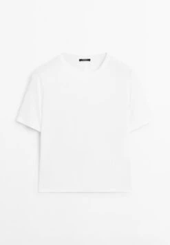 Massimo Dutti SHORT-SLEEVE WITH BACK SEAM DETAIL - Basic T-shirt - White 20 Massimo Dutti SHORT-SLEEVE WITH BACK SEAM DETAIL - Basic T-shirt - White -Massimo Dutti Shop 896645270244439d8fbe46cfecb03bf3