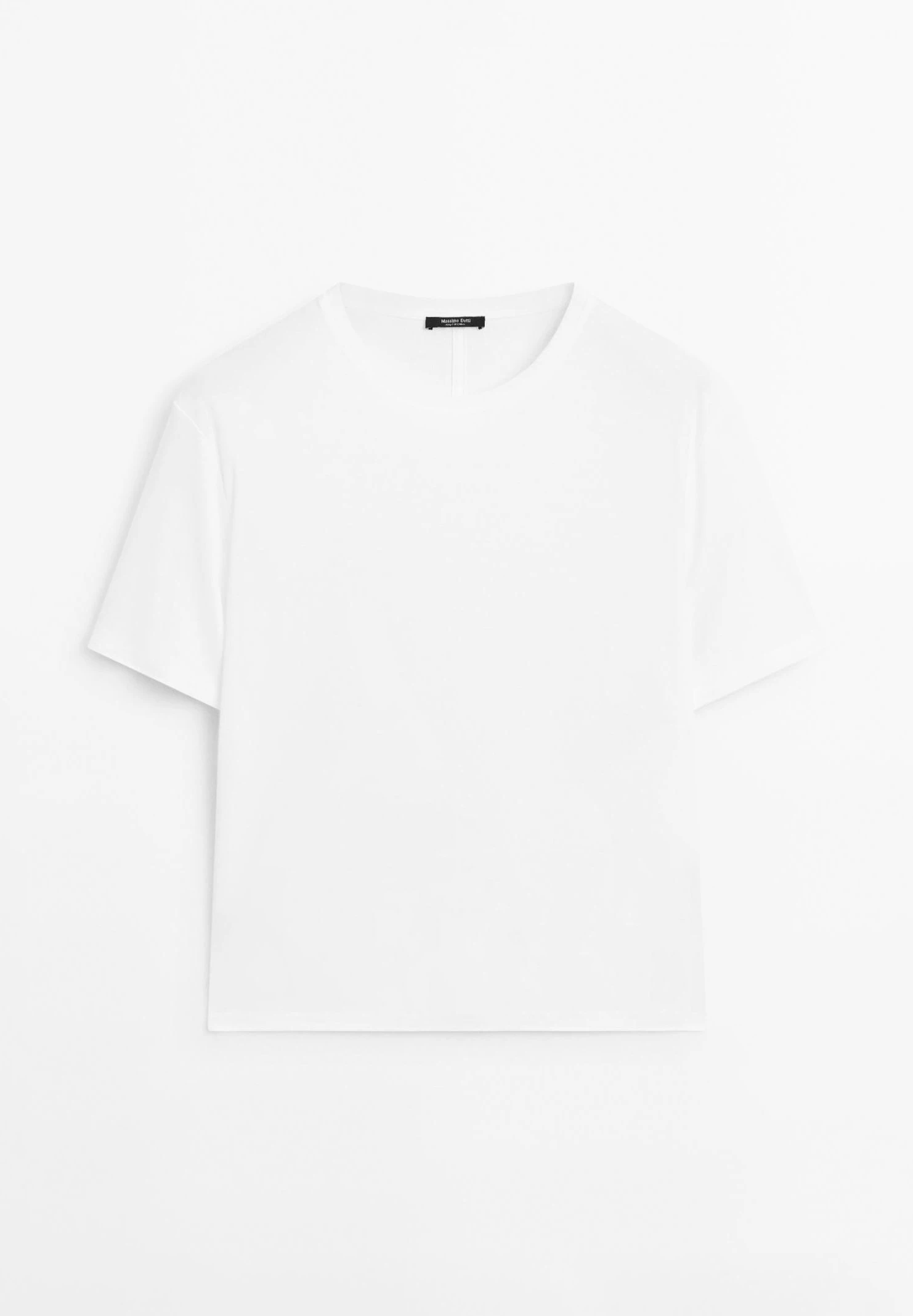 Massimo Dutti SHORT-SLEEVE WITH BACK SEAM DETAIL - Basic T-shirt - White 11 Massimo Dutti SHORT-SLEEVE WITH BACK SEAM DETAIL - Basic T-shirt - White - Image 9