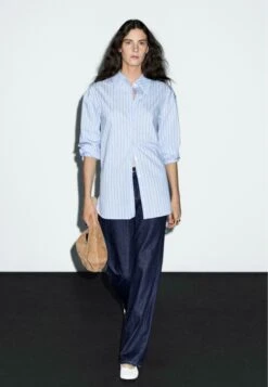 Massimo Dutti STRIPED - Button-down Blouse - Blue -Massimo Dutti Shop 89685a1dbb8c4d0fb426ca1a0f421d68