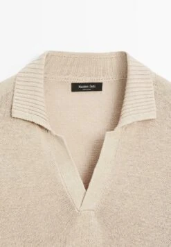 Massimo Dutti V-NECK SHORT SLEEVE - Polo Shirt - Beige -Massimo Dutti Shop 897c303026564f1d9c1f8e44c28e1ddf