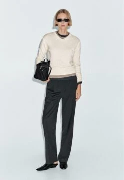 Massimo Dutti V-NECK - Jumper - Beige -Massimo Dutti Shop 89aef06f32984cbc86e353e2f651a8da