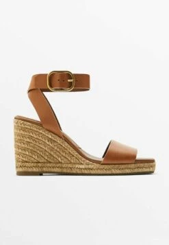 Massimo Dutti With Buckled - Wedge Sandals - Brown -Massimo Dutti Shop 89c7841f8386498cbf1fdde843f5b68e