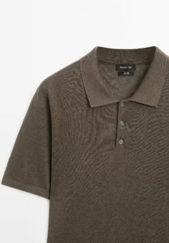 Massimo Dutti WIDE BUTTONED POLO COLLAR - Polo Shirt - Dark Brown -Massimo Dutti Shop 89f9059cd25e4a3e8ccf8a4a6c7ad2f3