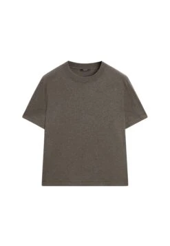 Massimo Dutti OVERSIZE CREW NECK WITH SHORT SLEEVES - Basic T-shirt - Beige -Massimo Dutti Shop 8a544dda5a02481ca51353768c8c5255