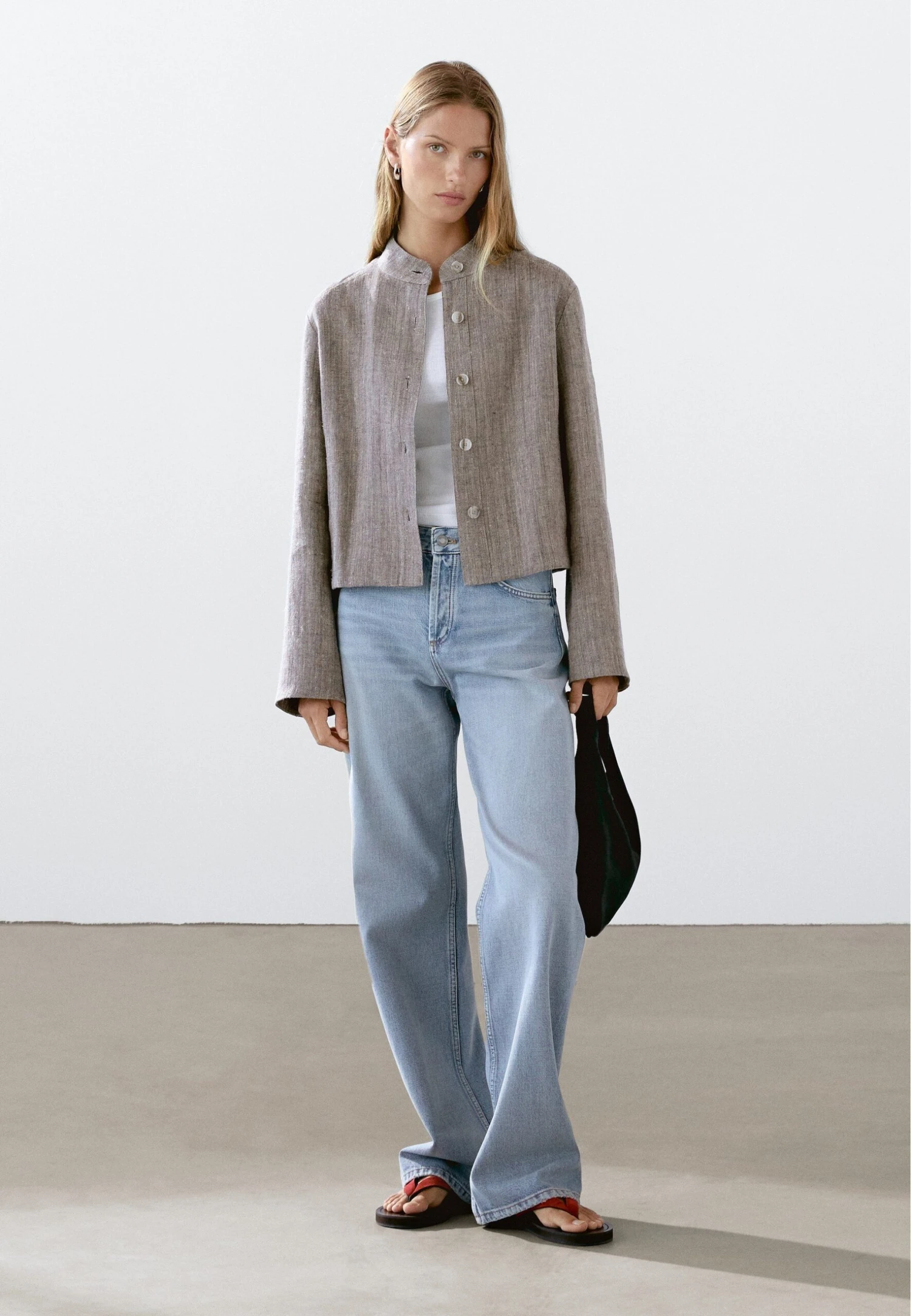 Massimo Dutti SHORT WITH STAND COLLAR - Light Jacket - Grey 3 Massimo Dutti SHORT WITH STAND COLLAR - Light Jacket - Grey