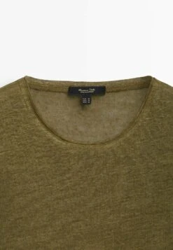 Massimo Dutti Short Sleeve- Basic T-Shirt - Khaki -Massimo Dutti Shop 8a81fb4208d943068f07b4df4c9b68fb