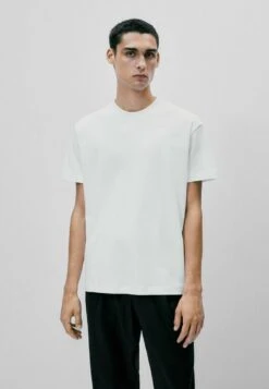 Massimo Dutti Short Sleeve - Basic T-Shirt - White