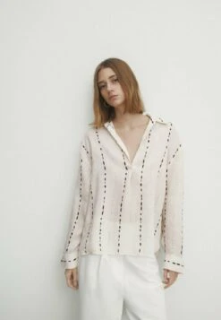 Massimo Dutti Collar Dotted Print - Blouse - White