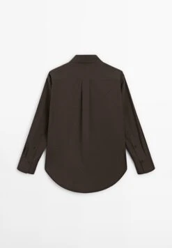 Massimo Dutti LONG BUTTONED - Button-down Blouse - Brown -Massimo Dutti Shop 8adde0a78ac642c5ad1cb09b53d9c4a3