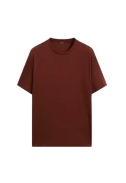 Massimo Dutti WIDE FIT SHORT SLEEVE WITH CREW NECK - Basic T-shirt - DARK RED -Massimo Dutti Shop 8ae256f43b254b15a1c56a2a2f0d40c6 1