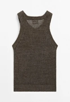 Massimo Dutti V-NECK - Top - Mottled Dark Green -Massimo Dutti Shop 8b490518c03b4e1a8d4ff9f82b220dc5