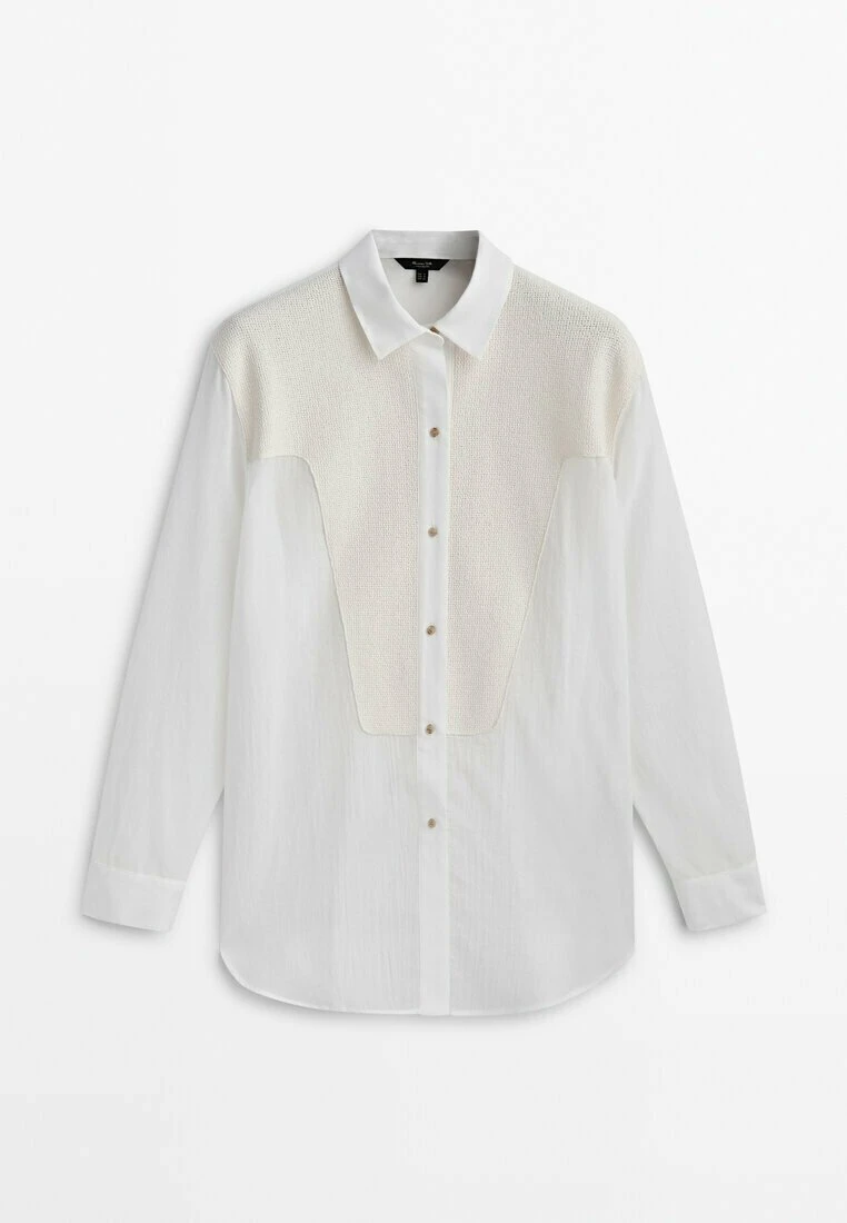 Massimo Dutti With Chest Detailing - Button-Down Blouse - White 12 Massimo Dutti With Chest Detailing - Button-Down Blouse - White - Image 10