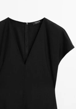 Massimo Dutti MIDI V-NECK - Day Dress - Black -Massimo Dutti Shop 8b7663ed86e047c0b0276ab733365abc