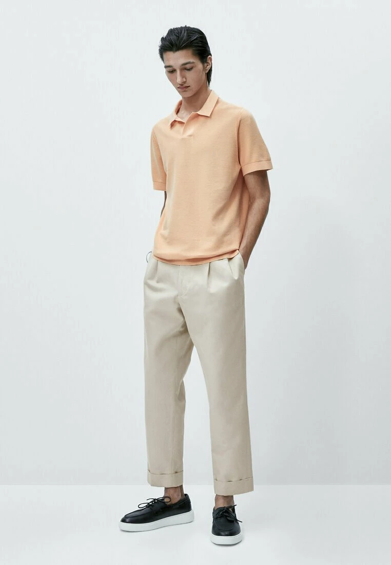 Massimo Dutti Smocked - Polo Shirt - Mottled Orange 4 Massimo Dutti Smocked - Polo Shirt - Mottled Orange - Image 2