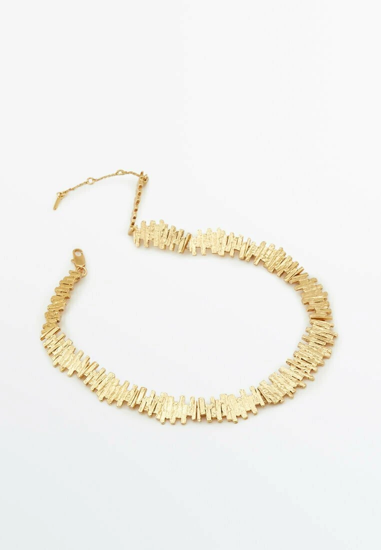 Massimo Dutti Rough-Textured - Necklace - Gold Coloured 6 Massimo Dutti Rough-Textured - Necklace - Gold Coloured - Image 4