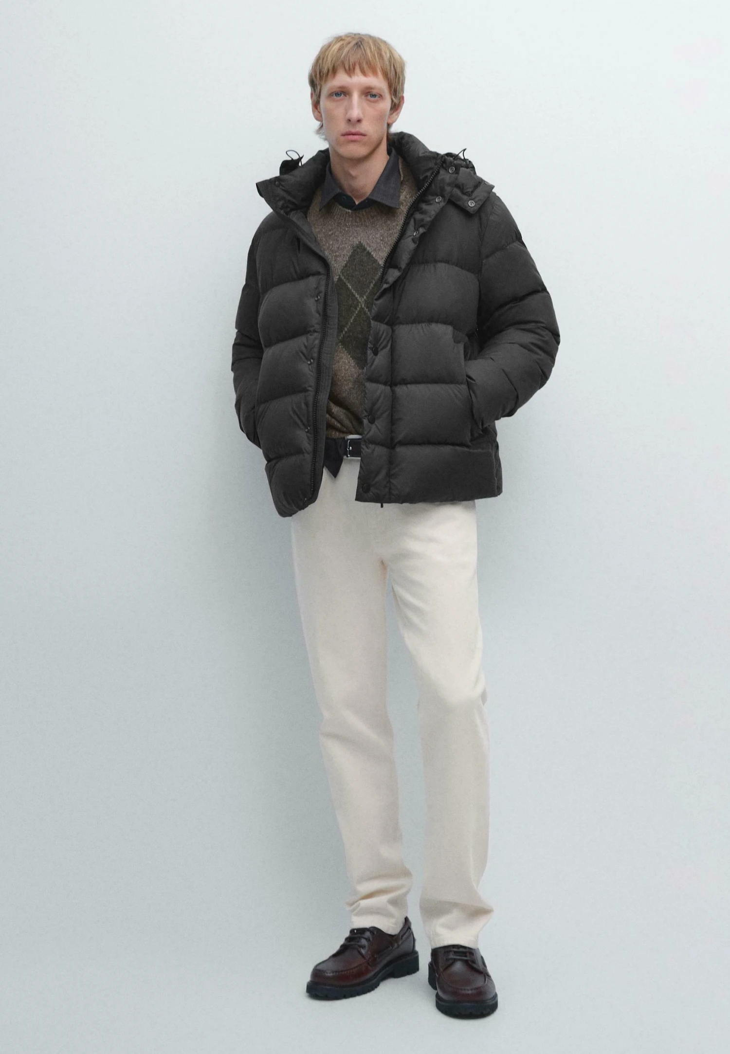 Massimo Dutti WATER-REPELLENT HOODED PUFFER - Down Jacket - Dark Grey 4 Massimo Dutti WATER-REPELLENT HOODED PUFFER - Down Jacket - Dark Grey - Image 2