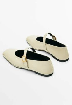 Massimo Dutti Square Flats With Buckled Strap - Ankle Strap Ballet Pumps - Light Brown -Massimo Dutti Shop 8be706396f2e42cbb5def9307d6d9404