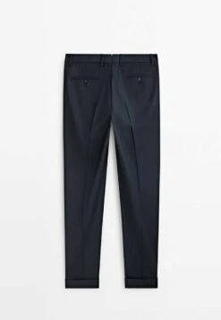 Massimo Dutti Plain Blend - Trousers - Dark Blue -Massimo Dutti Shop 8bf55fdf55b94c22864df0033d306391