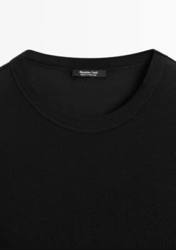 Massimo Dutti FLOWING SHORT SLEEVE WITH CREW NECK - Basic T-shirt - Black -Massimo Dutti Shop 8c572b8b4103408db23307478c6c080b