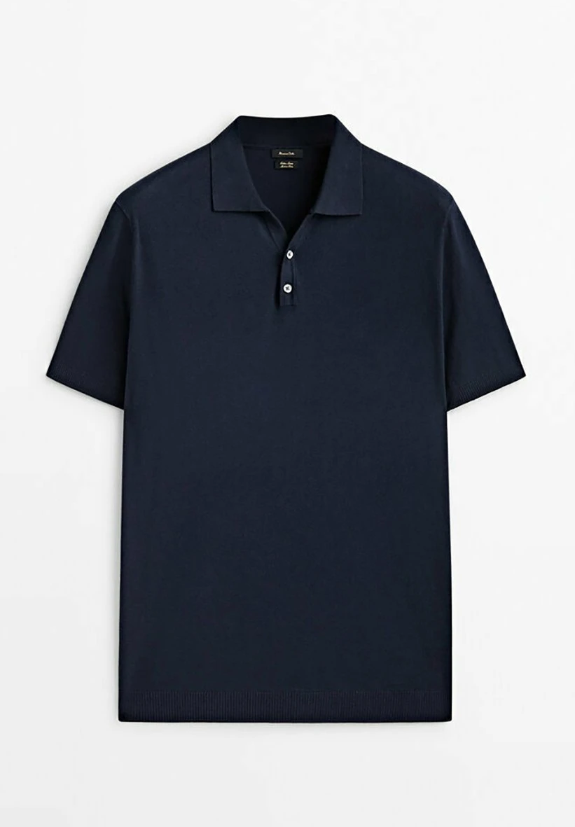 Massimo Dutti With V-Neck And Buttons - Polo Shirt - Blue 12 Massimo Dutti With V-Neck And Buttons - Polo Shirt - Blue - Image 10