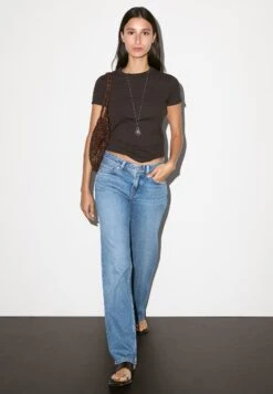 Massimo Dutti RIBBED HEAVY WEIGHT SHORT SLEEVE - Basic T-shirt - Mottled Brown -Massimo Dutti Shop 8c7597954580430f9707e0689424b579