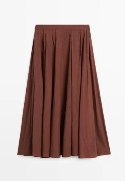 Massimo Dutti PLEATED TECHNICAL MIDI - A-line Skirt - Bordeaux -Massimo Dutti Shop 8c8515a9b4464bb1a535e0b9cede1143