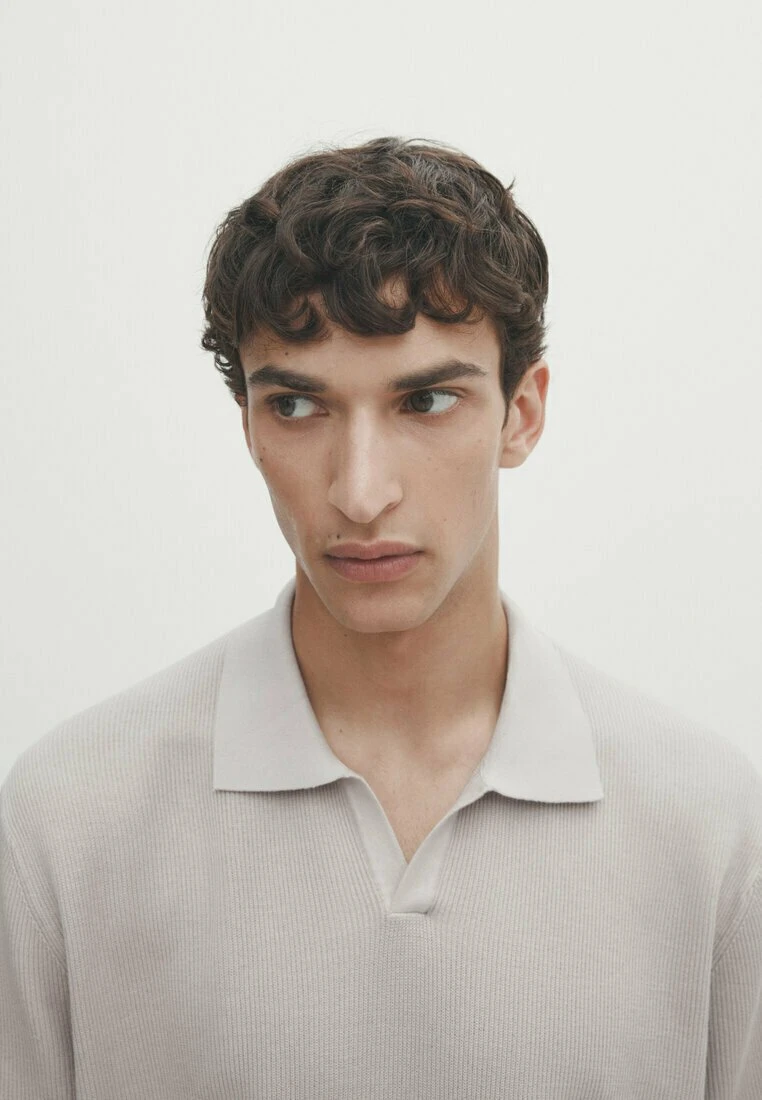 Massimo Dutti Vertical-Textured Micro - Polo Shirt - Beige 6 Massimo Dutti Vertical-Textured Micro - Polo Shirt - Beige - Image 4