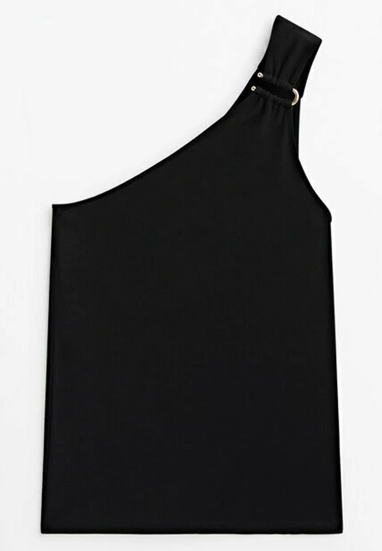 Massimo Dutti AsymmetricWith Piece Detail- Top - Black 9 Massimo Dutti AsymmetricWith Piece Detail- Top - Black - Image 7