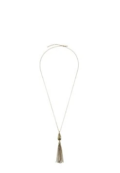 Massimo Dutti LONG COCOA TASSEL - Necklace - Gold-coloured