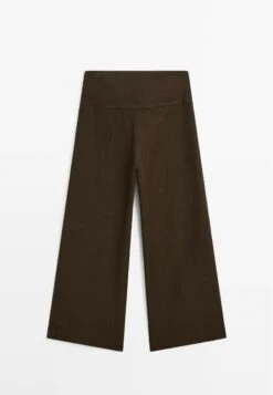 Massimo Dutti HIGH-WAIST WIDE-LEG - Trousers - Dark Brown -Massimo Dutti Shop 8d23d9c3644141f58f0ada55d9677133