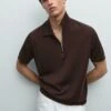 Massimo Dutti POLO COLLAR WITH ZIP - Polo Shirt - Bordeaux -Massimo Dutti Shop 8d6f690318844c4094a6b613b11c1357