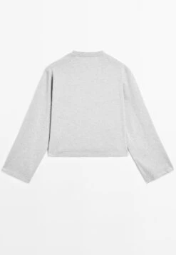 Massimo Dutti OVERSIZE LONG SLEEVE WITH POCKET DETAILS - Long Sleeved Top - Grey -Massimo Dutti Shop 8d7dff51fd264f91967bf5d11192b666