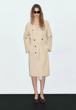 Massimo Dutti MIDI V-NECK WITH BELT - Day Dress - Beige -Massimo Dutti Shop 8dacebdaf9e841759bae79a5db0d3e38