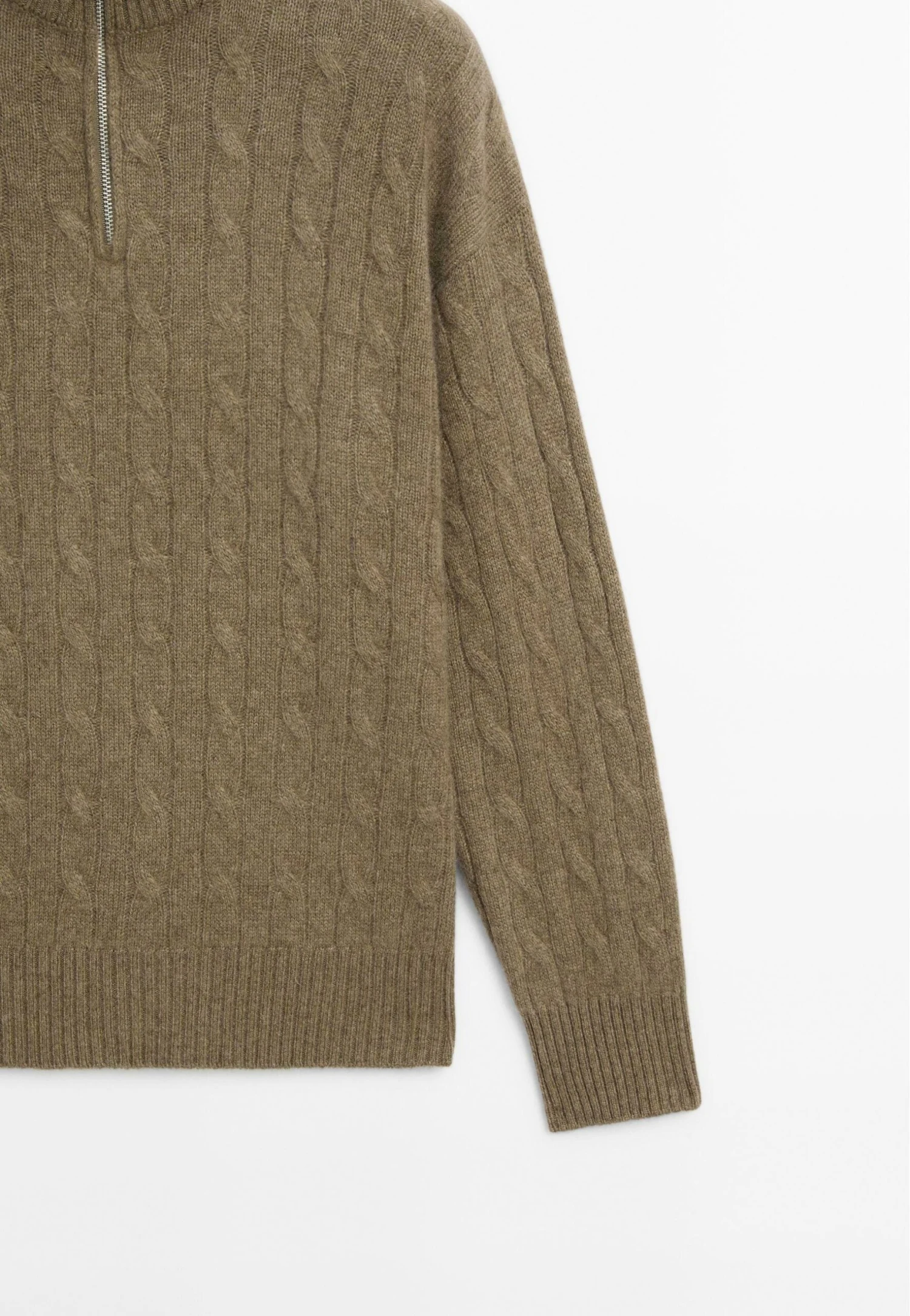 Massimo Dutti HIGH NECK WITH ZIP - Jumper - Mottled Green 12 Massimo Dutti HIGH NECK WITH ZIP - Jumper - Mottled Green - Image 10