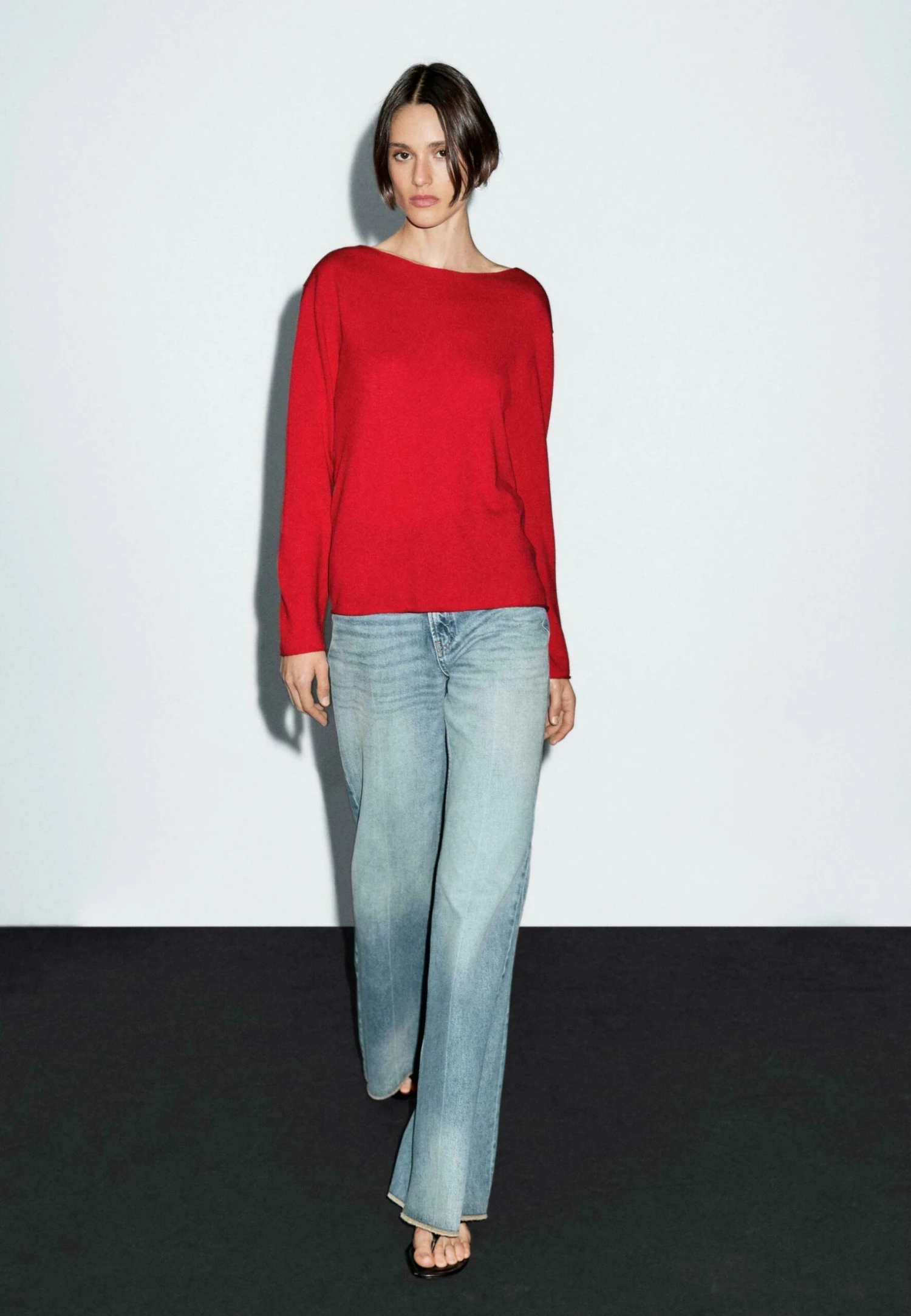 Massimo Dutti BOAT NECK LONG SLEEVE - Jumper - Red 4 Massimo Dutti BOAT NECK LONG SLEEVE - Jumper - Red - Image 2