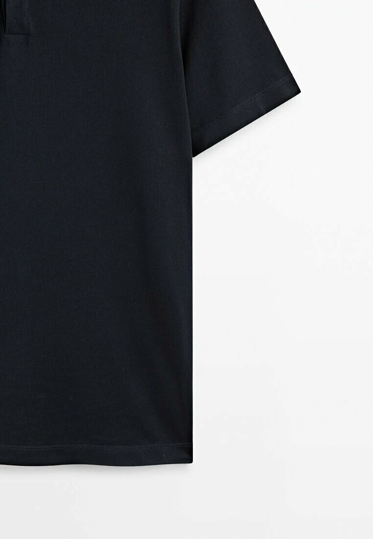 Massimo Dutti Short Sleeve Gassed- Polo Shirt - Dark Blue 12 Massimo Dutti Short Sleeve Gassed- Polo Shirt - Dark Blue - Image 10