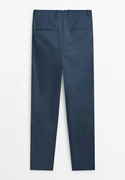 Massimo Dutti Studio - Wide Fit Poplin - Chinos - Metallic Blue -Massimo Dutti Shop 8e21d571da2d421fad65bab29aff24b1